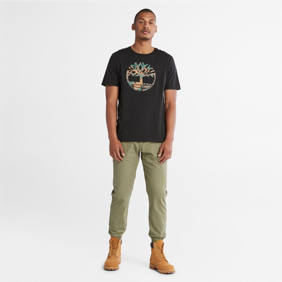 Timberland Ireland Men's Outdoor Heritage Short-Sleeve Camo Tree-Logo T-Shirt Black