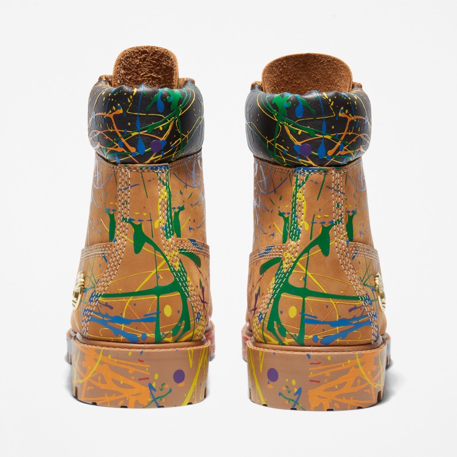 Timberland Ireland Men's Paint Splash 6-Inch Waterproof Boots Wheat Nubuck
