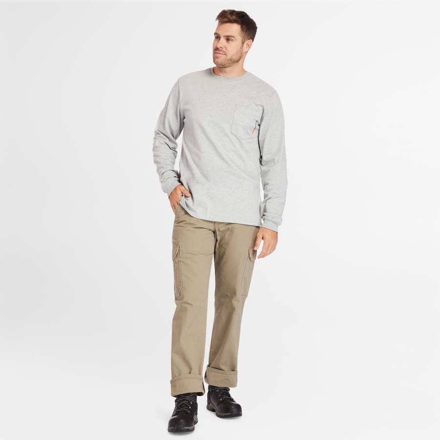 Timberland Ireland Men's Pro Base Plate Long-Sleeve T-Shirt Grey Heather