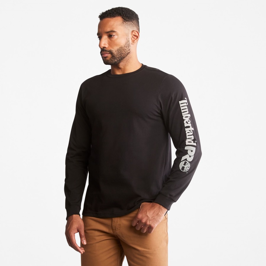 Timberland Ireland Men's Pro Base Plate Long-Sleeve Wicking T-Shirt Jet Black