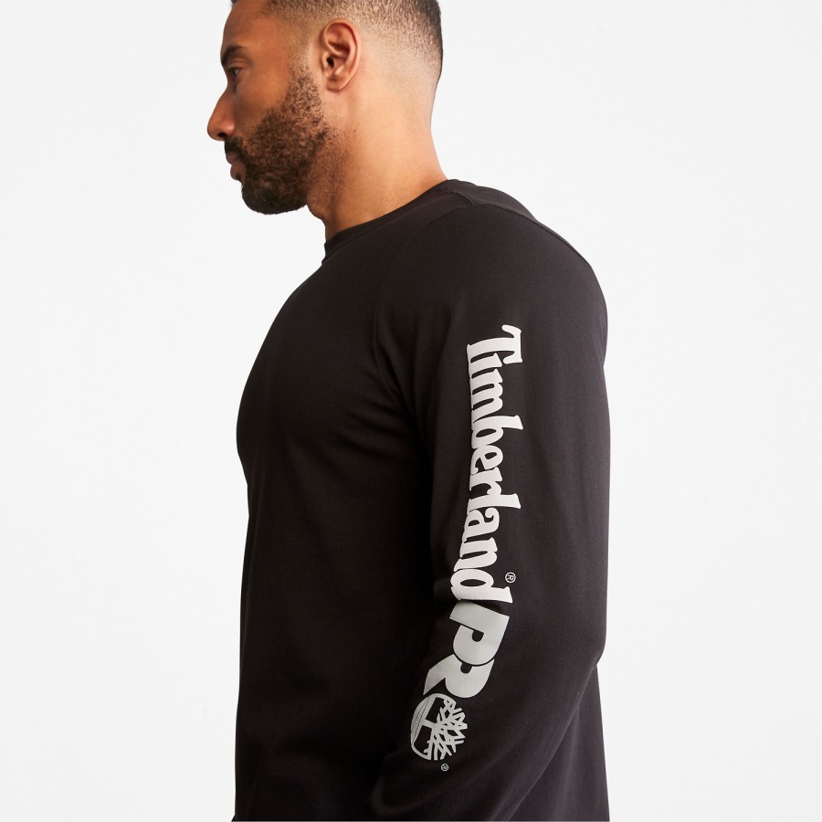 Timberland Ireland Men's Pro Base Plate Long-Sleeve Wicking T-Shirt Jet Black