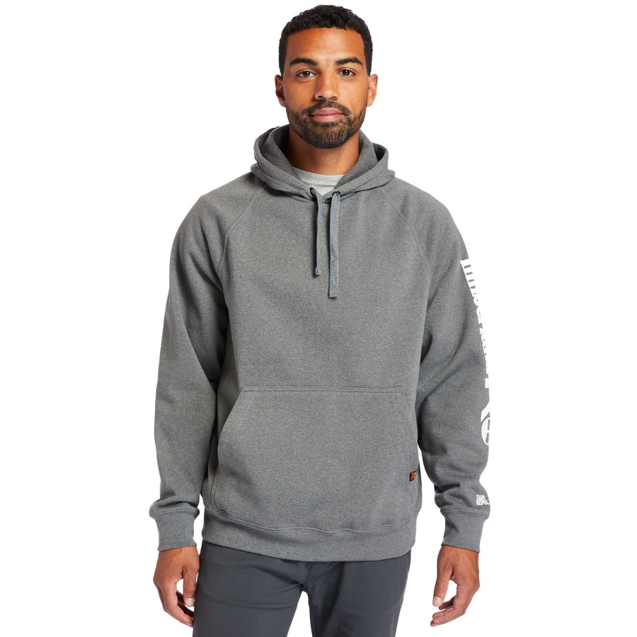 Timberland Ireland Men's Pro Hood Honcho Sport Hoodie Dark Charcoal Heather-White