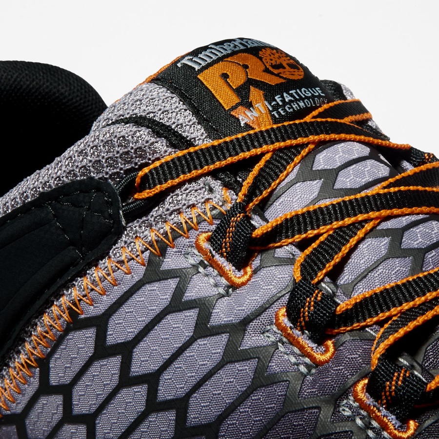 Timberland Ireland Men's Pro Powertrain Sport Alloy Toe Work Sneaker Grey Ripstop Nylon/Orange