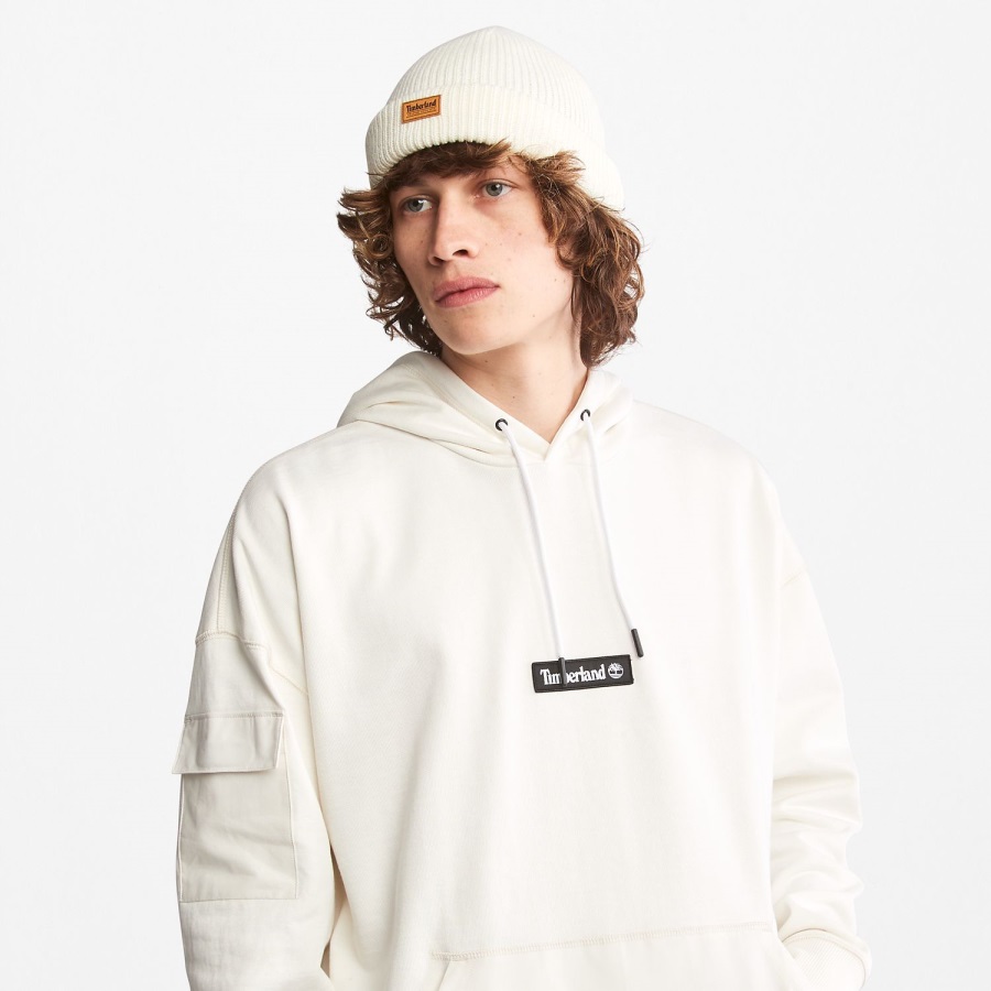 Timberland Ireland Men's Progressive Utility Mixed-Media Hoodie Vintage White
