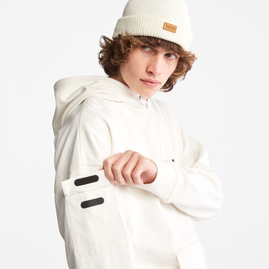 Timberland Ireland Men's Progressive Utility Mixed-Media Hoodie Vintage White