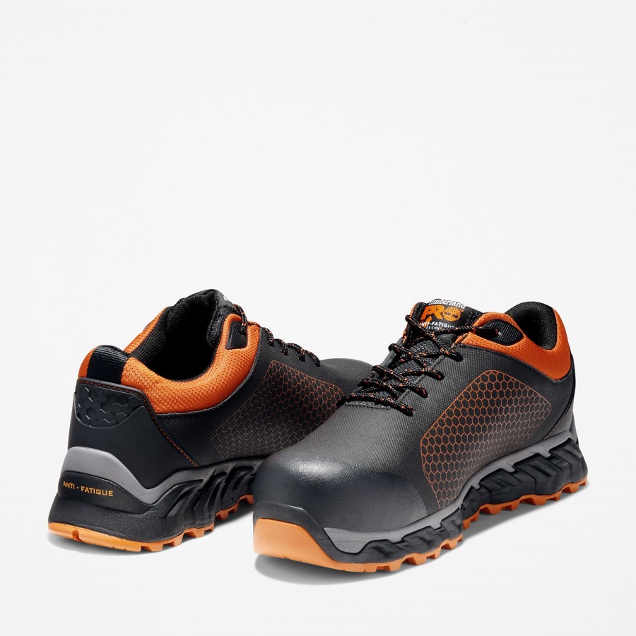 Timberland Ireland Men's Ridgework Composite Toe Waterproof Work Boot Black/Orange Ever-Guard Leather