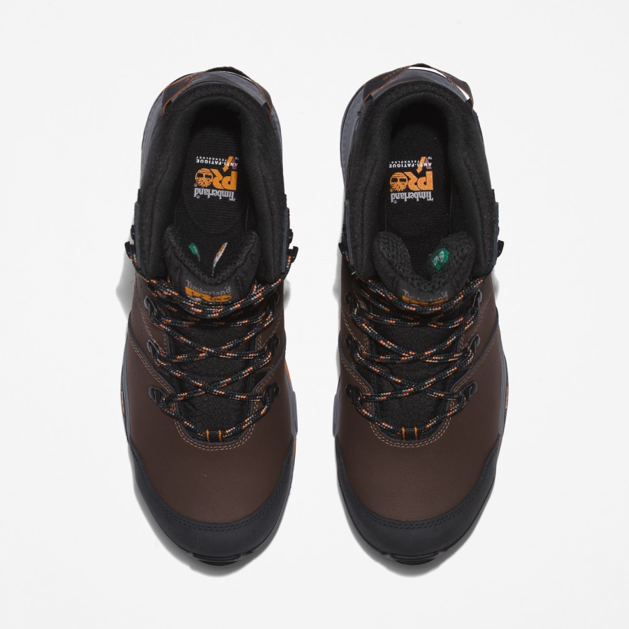 Timberland Ireland Men's Switchback Waterproof Comp-Toe Work Hikers Brown/Orange