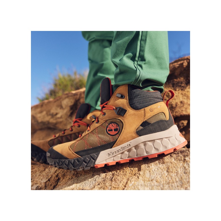 Timberland Ireland Men's Trailquest Wateproof Hiking Boots Brown Nubuck/Olive/Tan