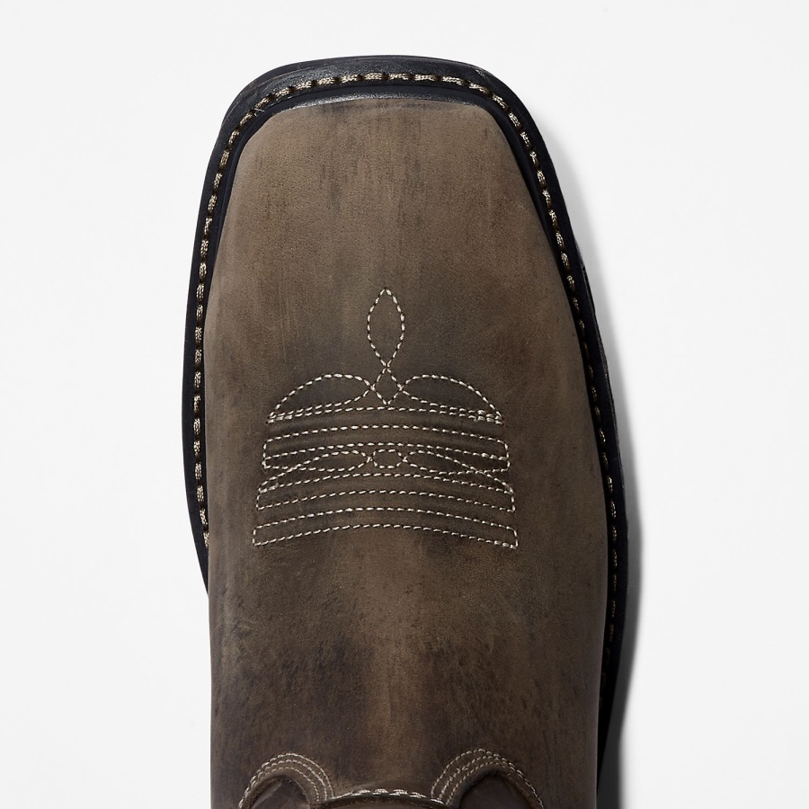 Timberland Ireland Men's True Grit Pull On Waterproof Work Boot Brown Full-Grain Leather