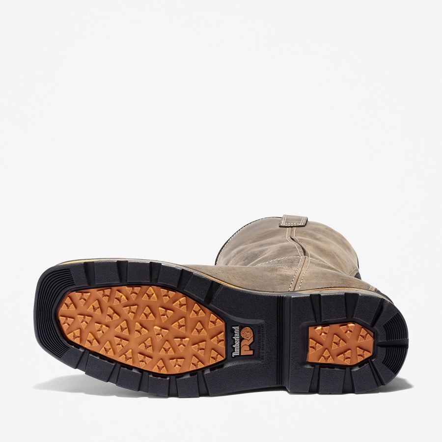 Timberland Ireland Men's True Grit Pull On Waterproof Work Boot Brown Full-Grain Leather