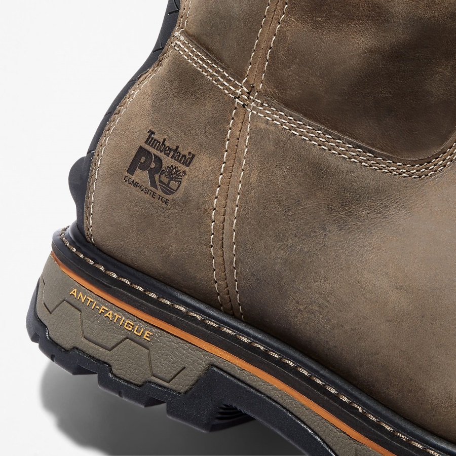 Timberland Ireland Men's True Grit Pull On Waterproof Work Boot Brown Full-Grain Leather