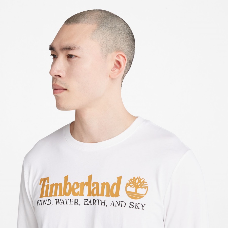 Timberland Ireland Men's Wind Water Earth And Sky Long-Sleeve T-Shirt White