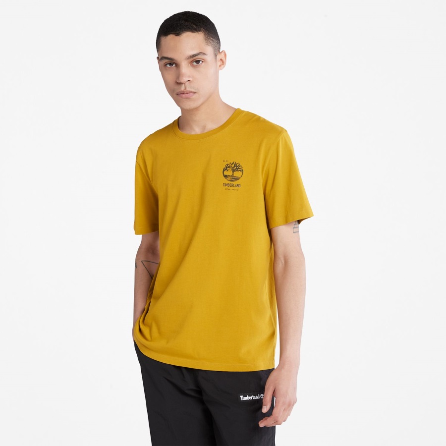 Timberland Ireland Mustard Men's Back-Graphic T-Shirt
