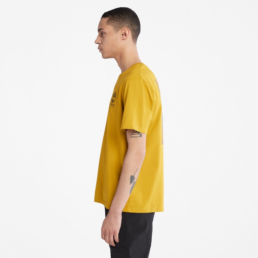 Timberland Ireland Mustard Men's Back-Graphic T-Shirt