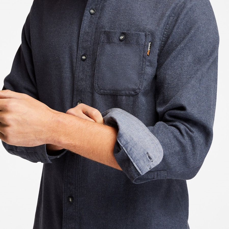 Timberland Ireland Navy Heather Men's Pro Woodfort Midweight Flannel Work Shirt