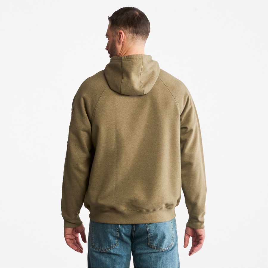 Timberland Ireland Olive Heather Men's Pro Hood Honcho Sport Embossed Logo Pullover Hoodie
