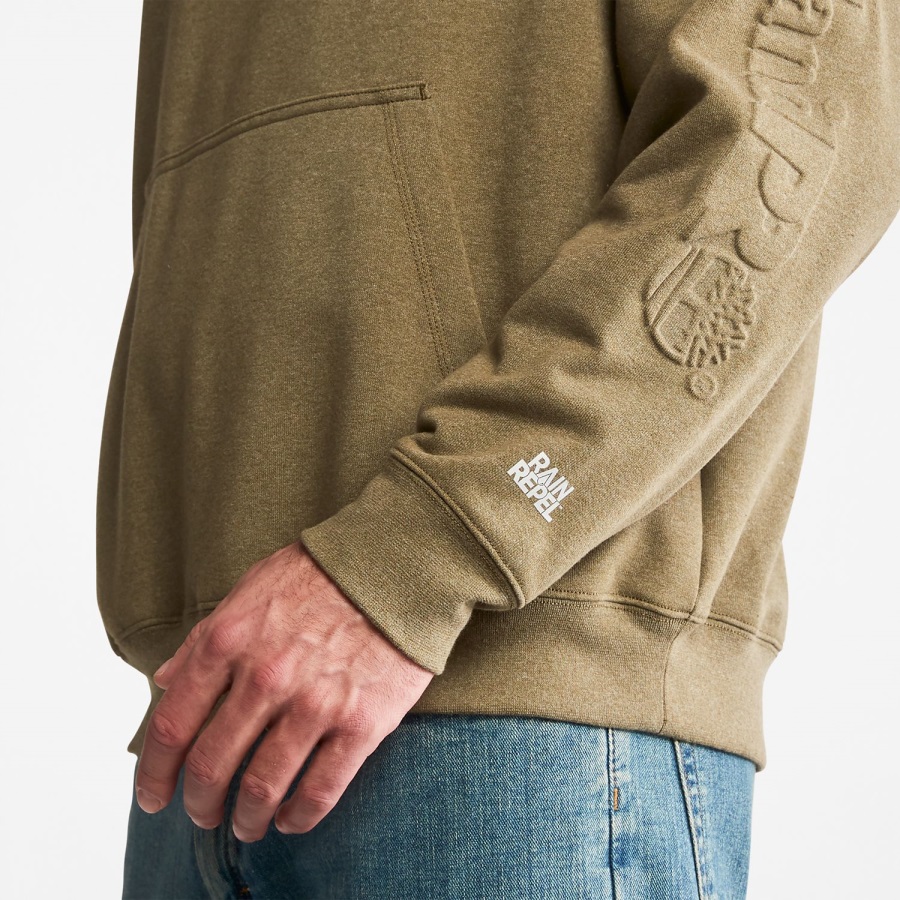Timberland Ireland Olive Heather Men's Pro Hood Honcho Sport Embossed Logo Pullover Hoodie