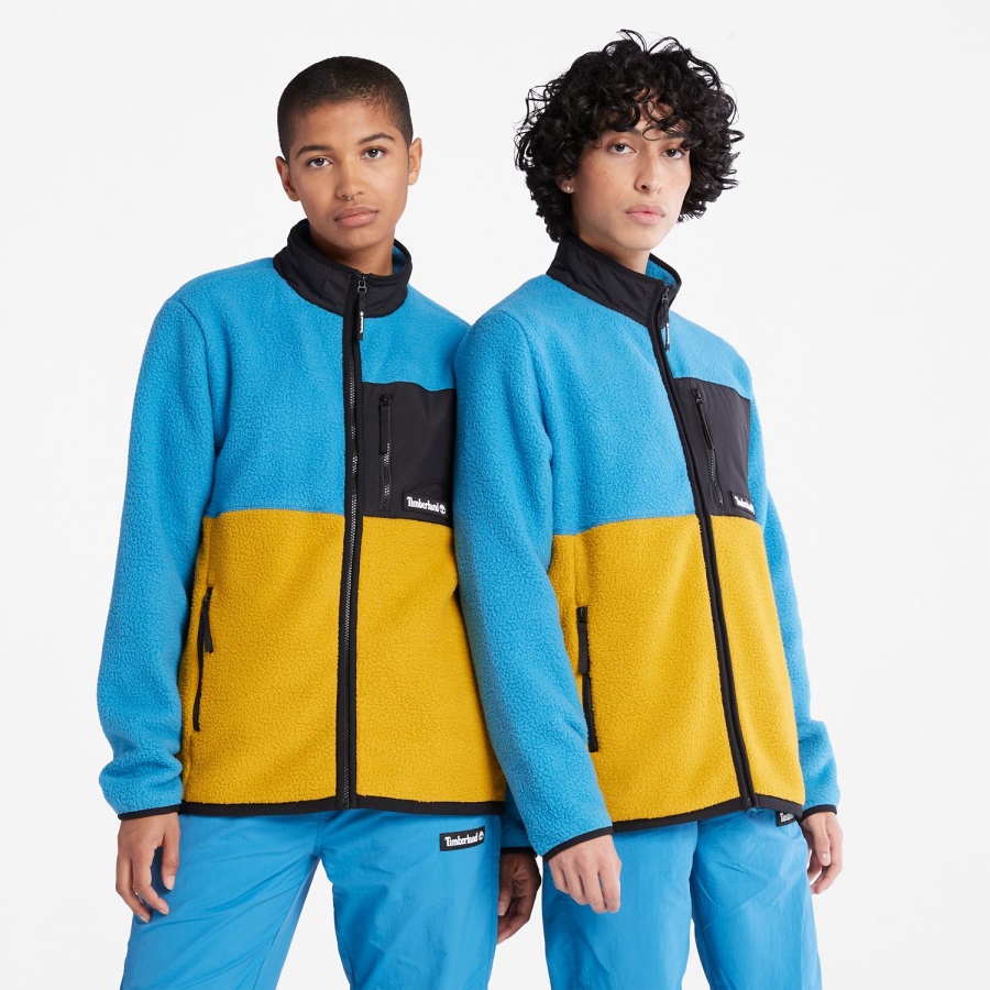 Timberland Ireland Outdoor Archive High-Pile Fleece Jacket Bright Blue/Mustard