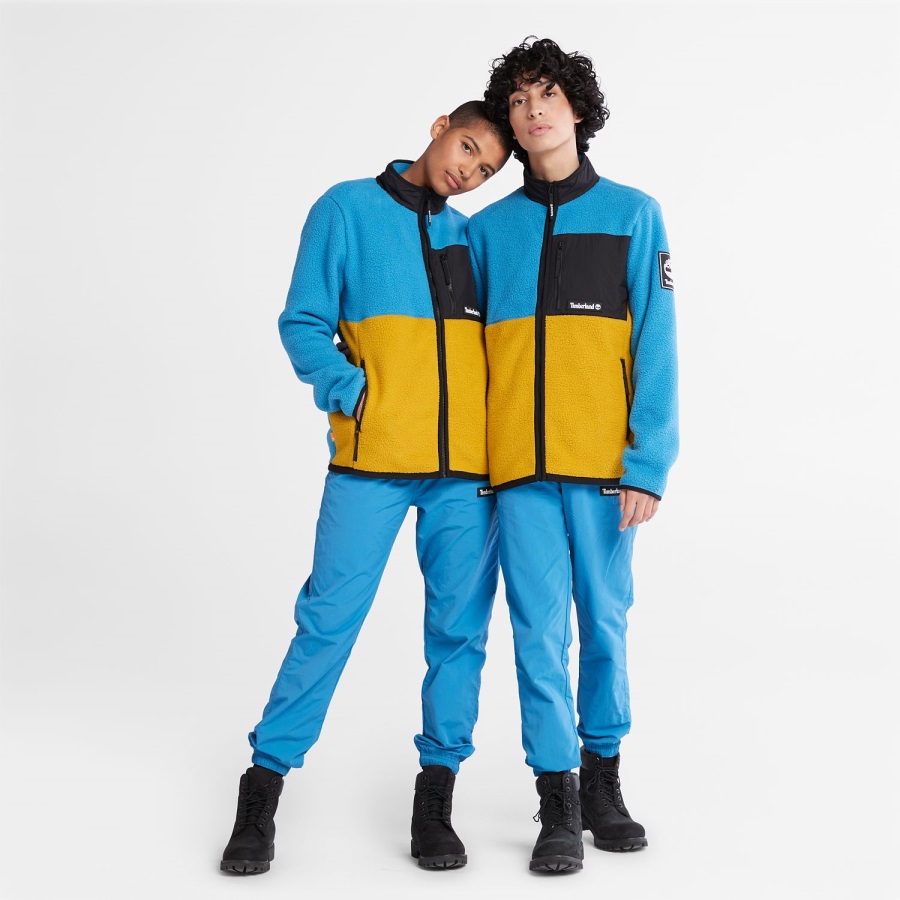 Timberland Ireland Outdoor Archive High-Pile Fleece Jacket Bright Blue/Mustard
