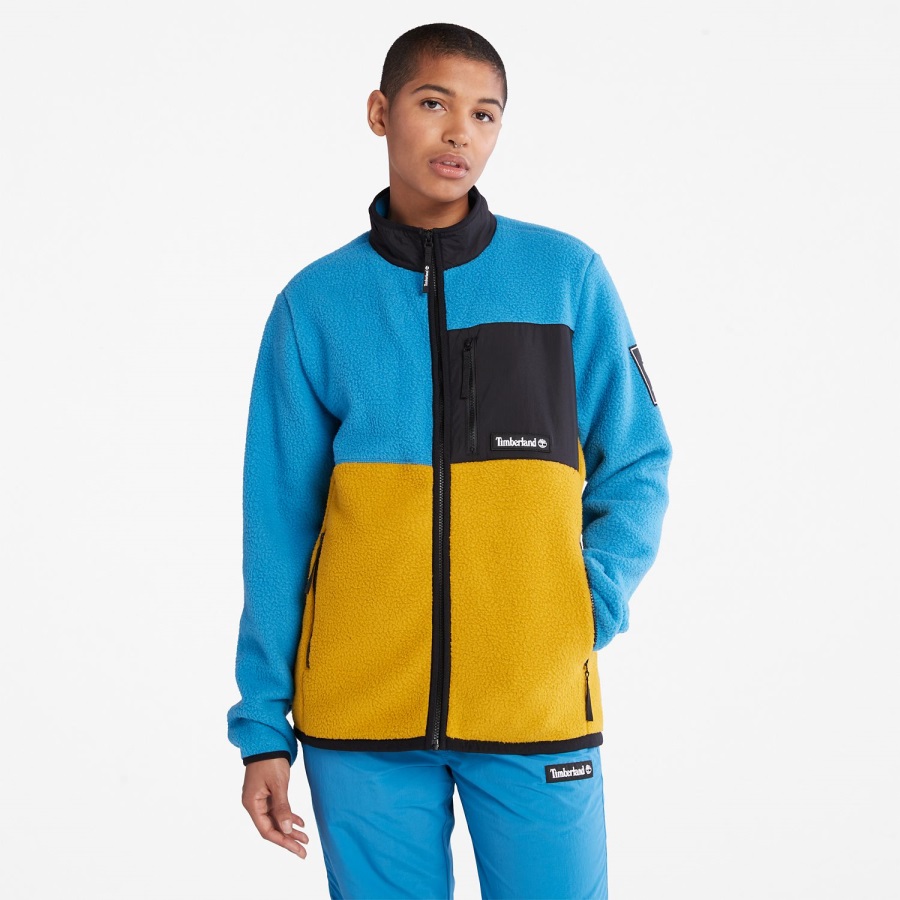 Timberland Ireland Outdoor Archive High-Pile Fleece Jacket Bright Blue/Mustard