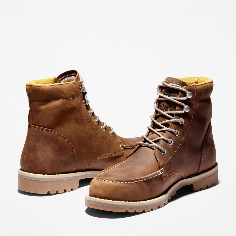 Timberland Ireland Rust Full-Grain Men's Redwood Falls Waterproof Moc-Toe Boots