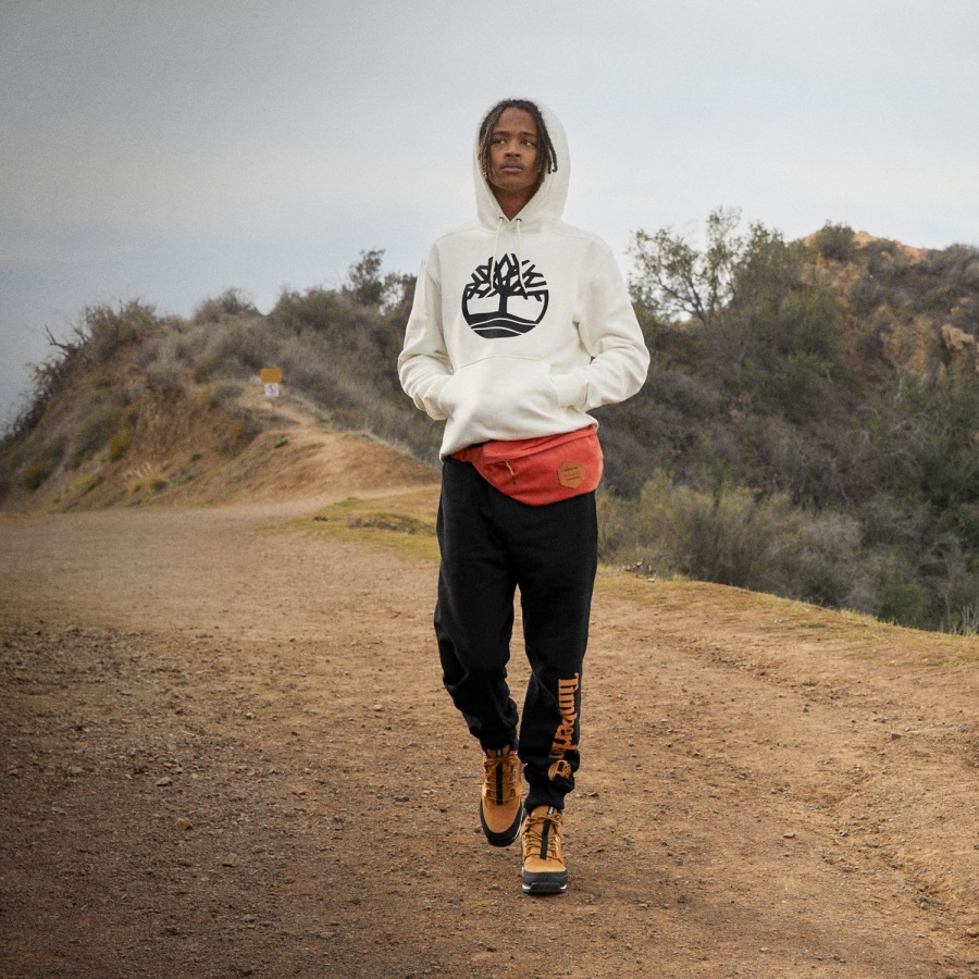 Timberland Ireland Tree-Logo Hoodie Vintage White