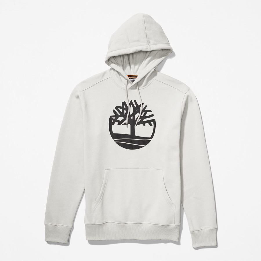 Timberland Ireland Tree-Logo Hoodie Vintage White