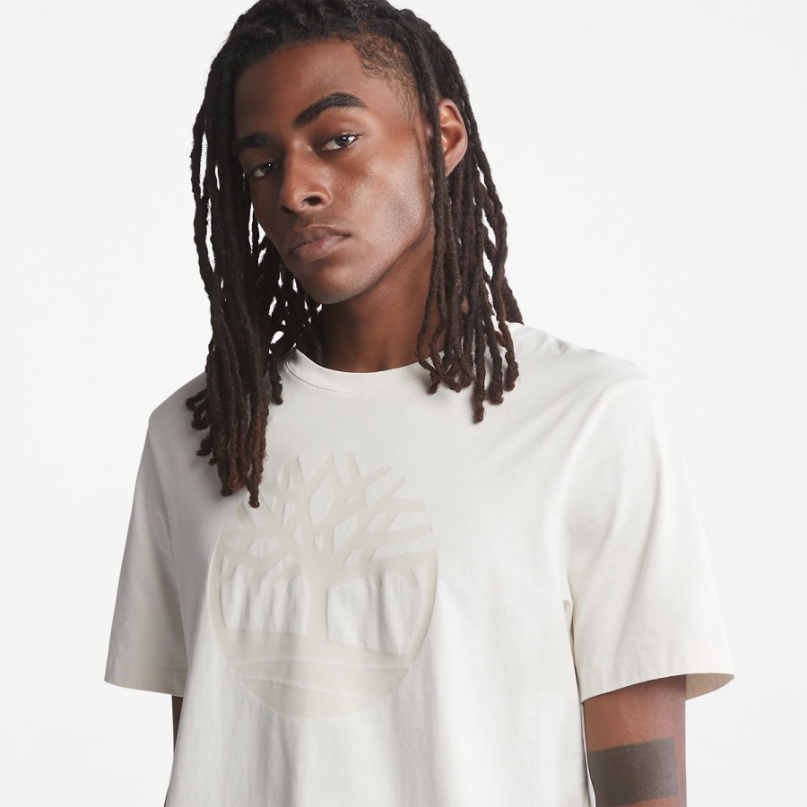 Timberland Ireland Vintage White Men's Kennebec River Tree-Logo Tee