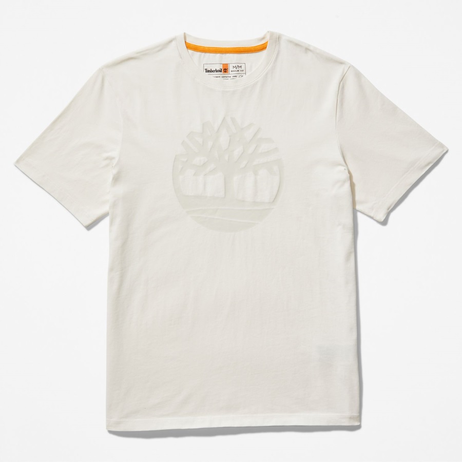 Timberland Ireland Vintage White Men's Kennebec River Tree-Logo Tee