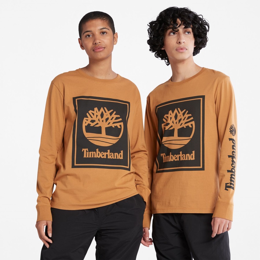Timberland Ireland Wheat/Black Long-Sleeve Logo T-Shirt