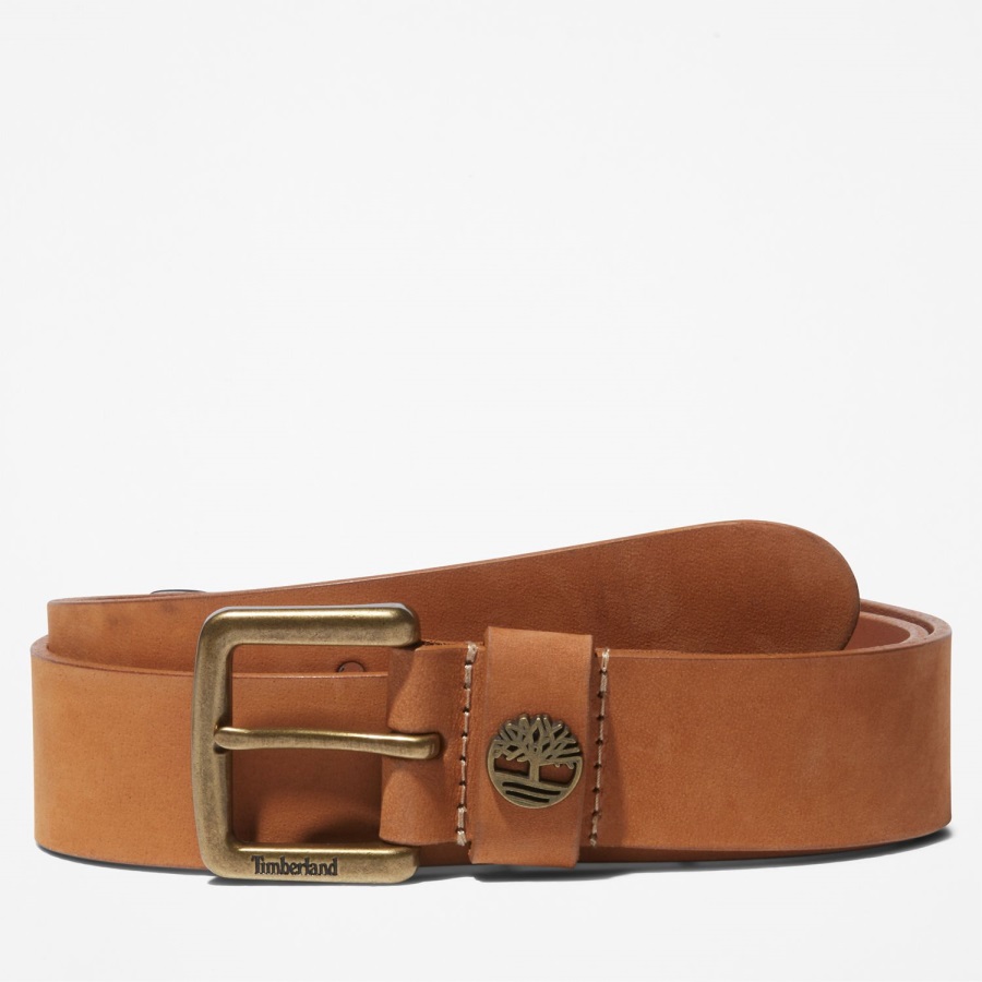Timberland Ireland Wheat Men's Tree Logo Keeper Belt