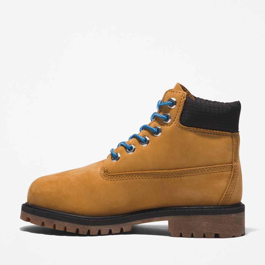 Timberland Ireland Wheat Nubuck/Blue Youth Premium 6-Inch Waterproof Boots