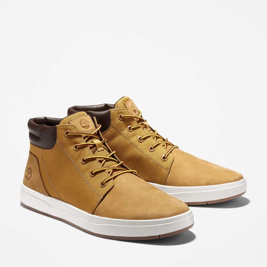 Timberland Ireland Wheat Nubuck Men's Davis Square Leather/Fabric Chukka Boots