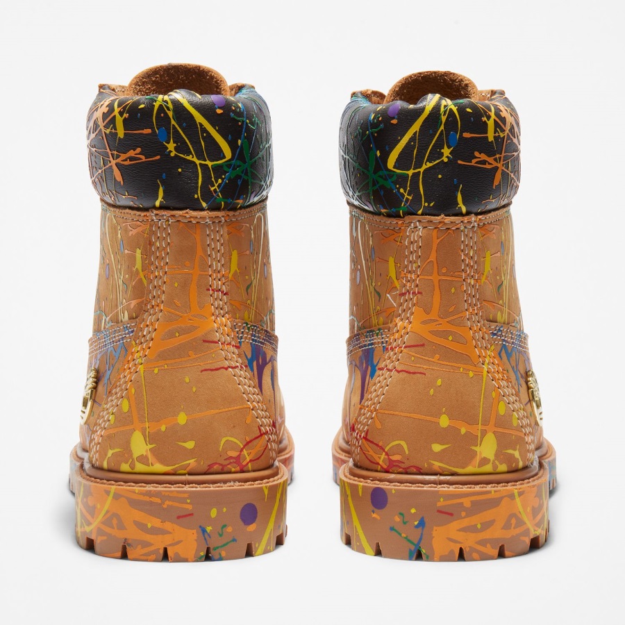 Timberland Ireland Wheat Nubuck Women's Paint Splash 6-Inch Waterproof Boots