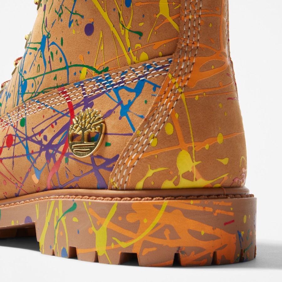 Timberland Ireland Wheat Nubuck Women's Paint Splash 6-Inch Waterproof Boots
