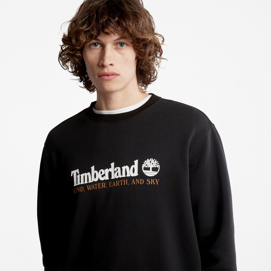 Timberland Ireland Wind Water Earth And Sky Crewneck Sweatshirt Black