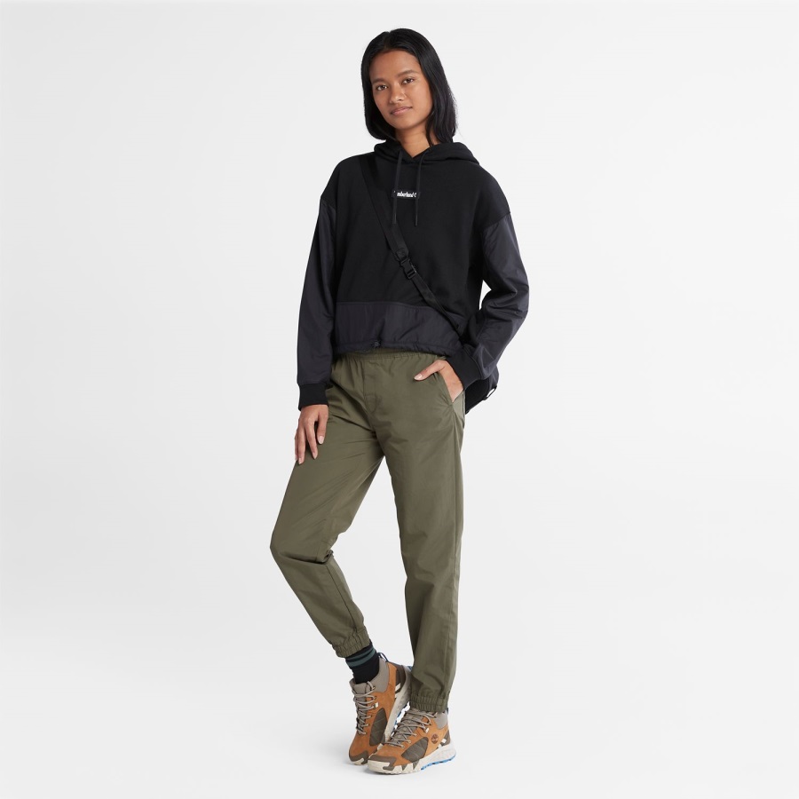 Timberland Ireland Women's Colorblock Mixed-Media Hoodie Black