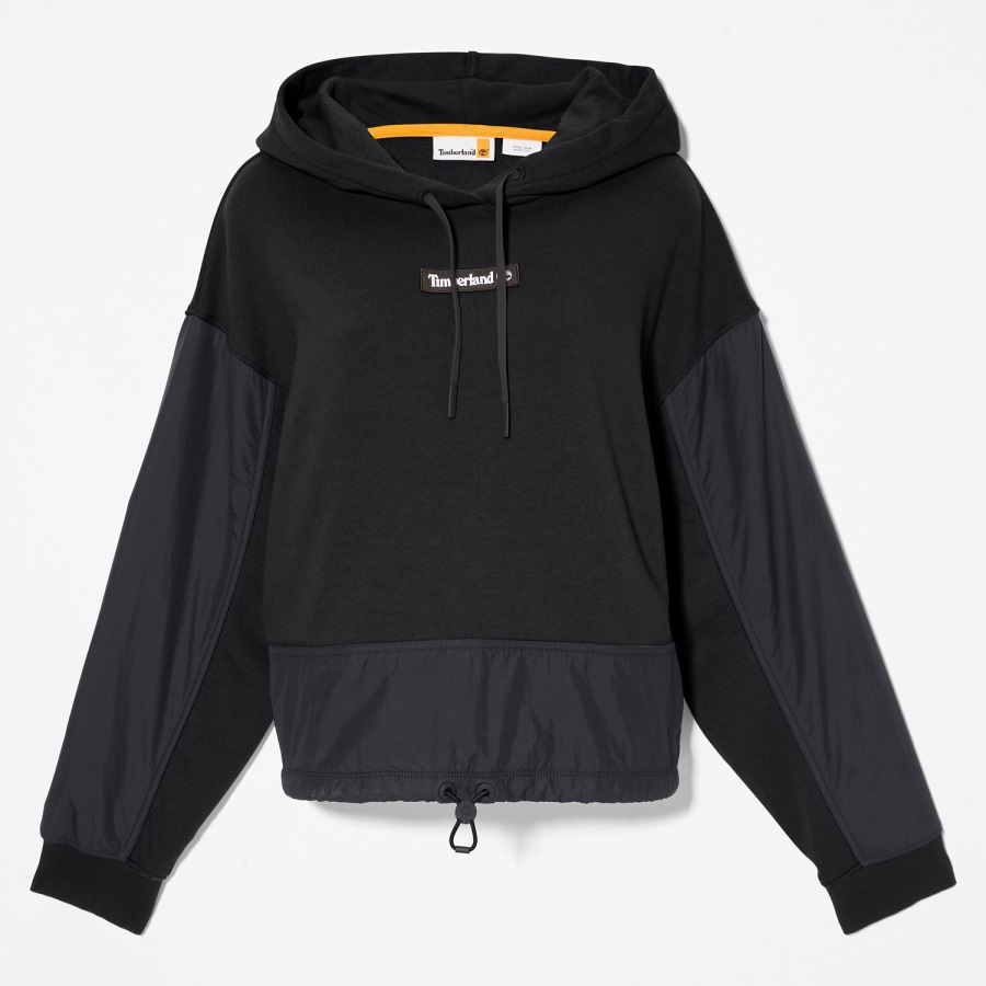 Timberland Ireland Women's Colorblock Mixed-Media Hoodie Black
