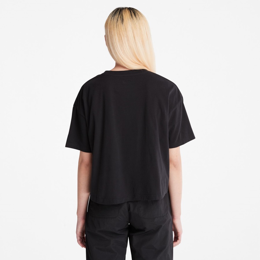 Timberland Ireland Women's Cropped Logo T-Shirt Black