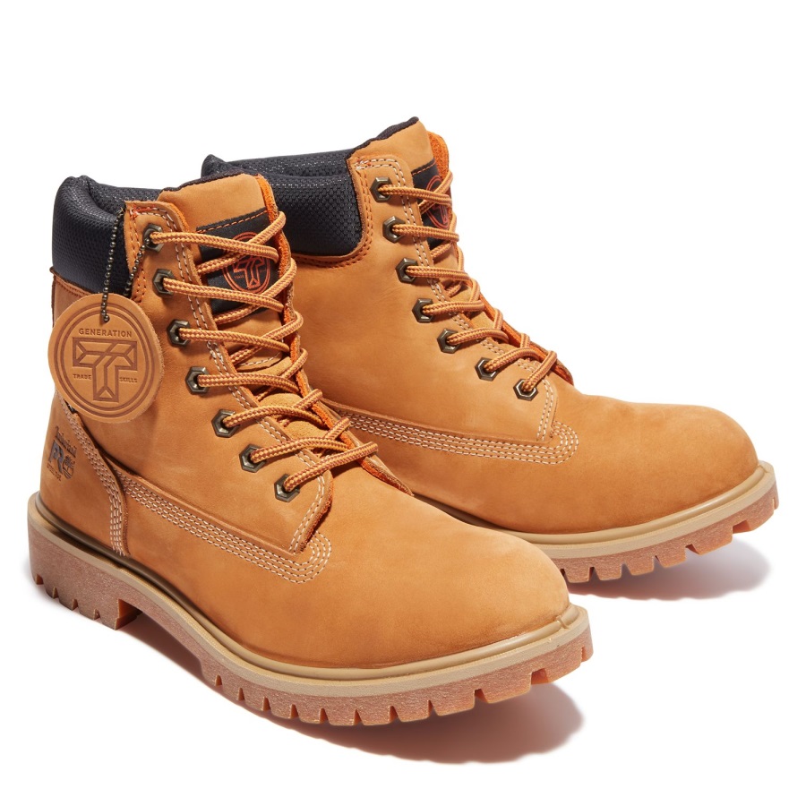 Timberland Ireland Women's Generation T Steel Toe Waterproof Work Boot Wheat Nubuck