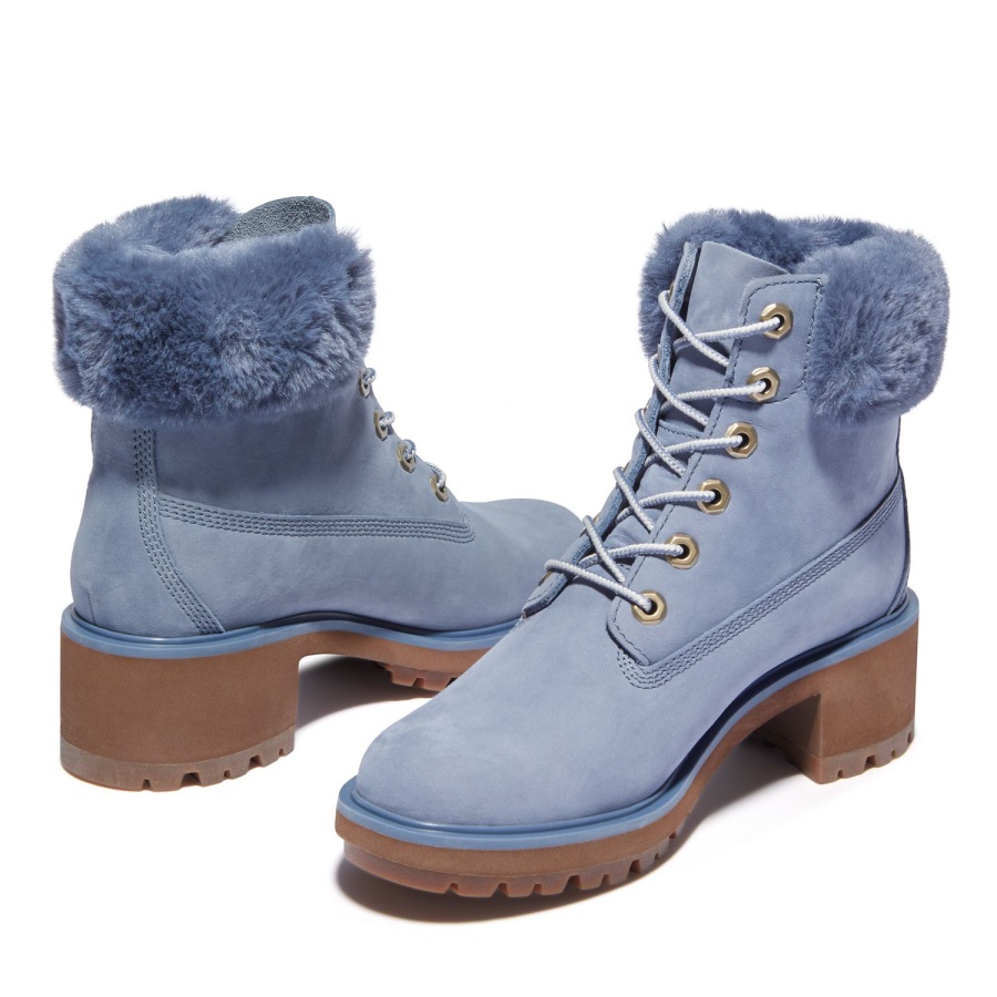 Timberland Ireland Women's Kinsley 6-Inch Waterproof Boots Medium Blue Nubuck/Grey