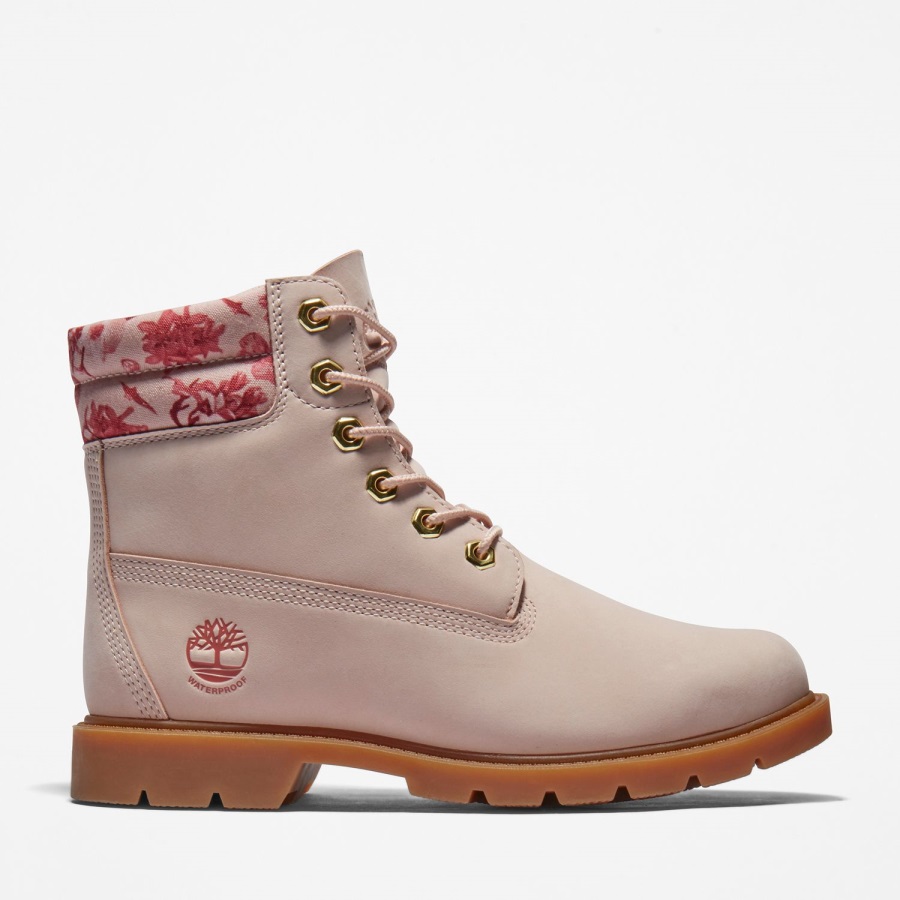 Timberland Ireland Women's Linden Woods 6-Inch Waterproof Boots White Nubuck/Floral