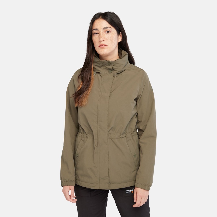 Timberland Ireland Women's Lined Raincoat Olive Green