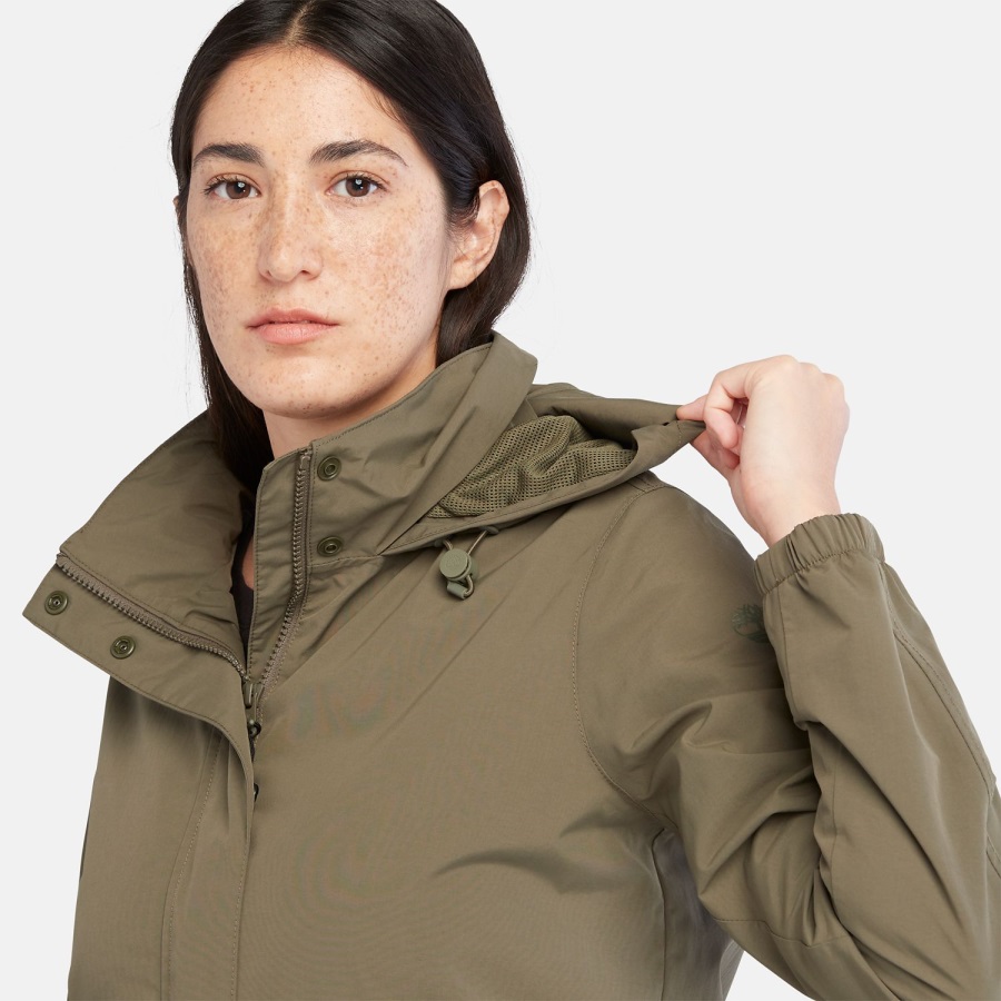 Timberland Ireland Women's Lined Raincoat Olive Green