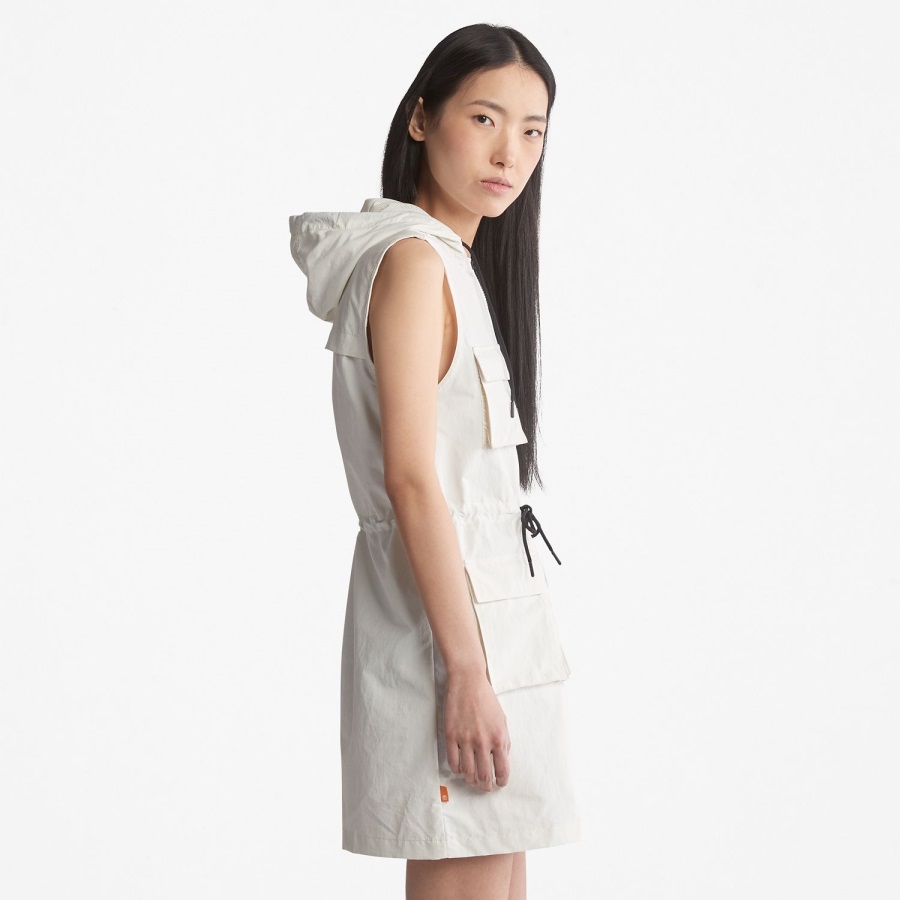 Timberland Ireland Women's Progressive Utility Hoodie Dress Vintage White