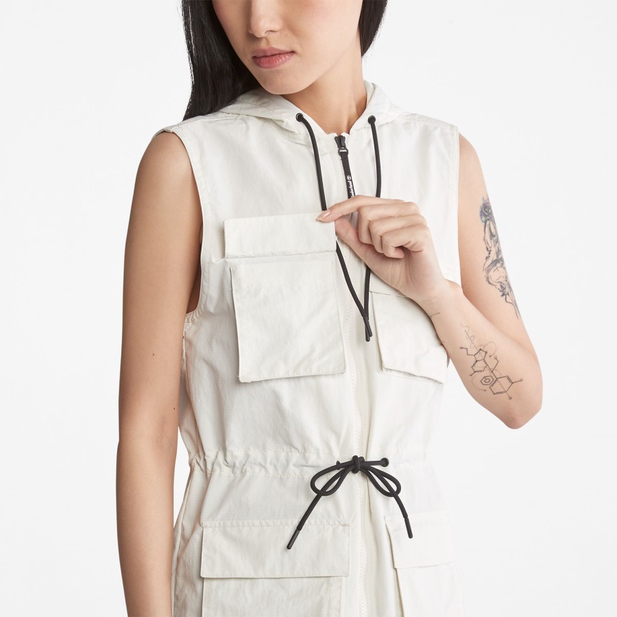 Timberland Ireland Women's Progressive Utility Hoodie Dress Vintage White
