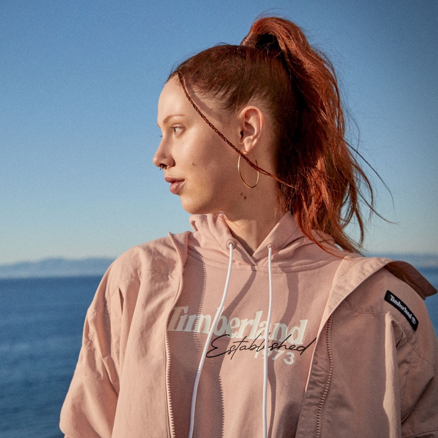 Timberland Ireland Women's Relaxed-Fit Logo Hoodie Cameo Rose