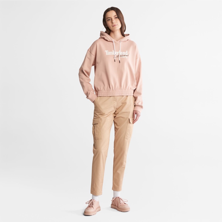Timberland Ireland Women's Relaxed-Fit Logo Hoodie Cameo Rose