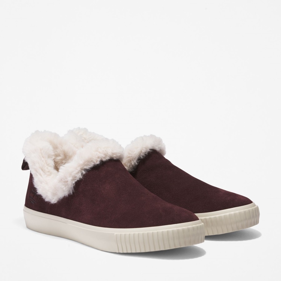 Timberland Ireland Women's Skyla Bay Warm-Lined Slip-Ons Burgundy Suede