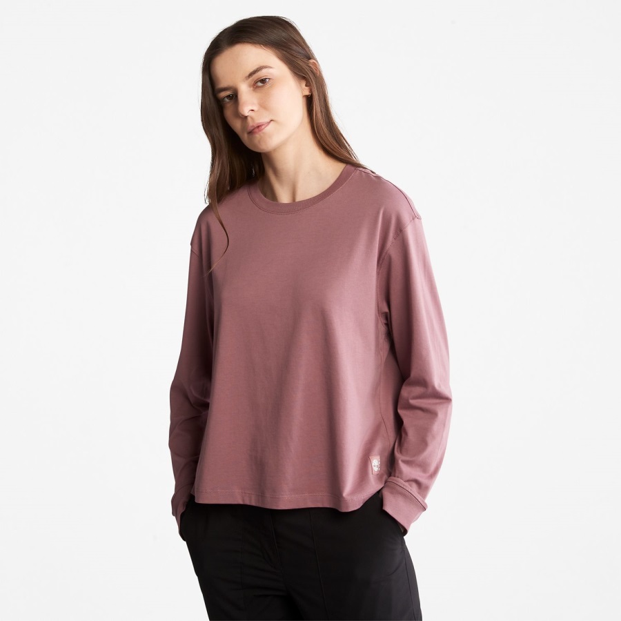 Timberland Ireland Women's Supima Cotton Long-Sleeve T-Shirt Grape Shake